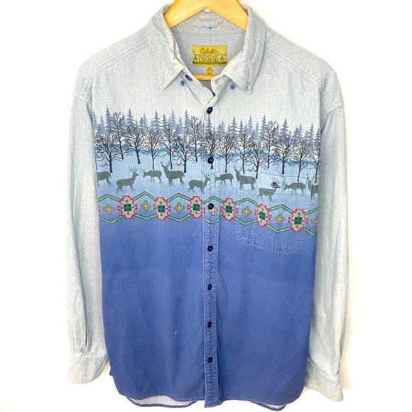 Chemise boutonnée en flanelle en Brun profond